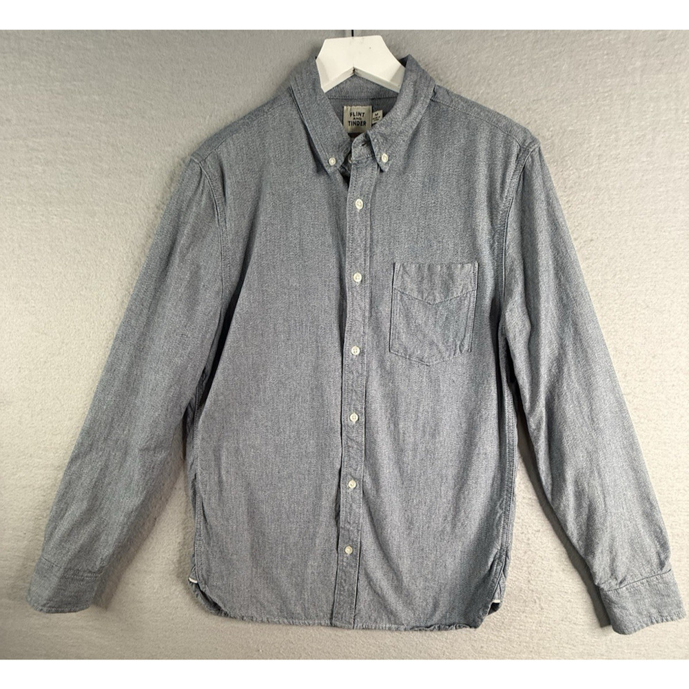 Flint And Tinder Shirt Huckberry Mens M‎ SELVEDGE ARCHITECT Blue Oxford Preppy